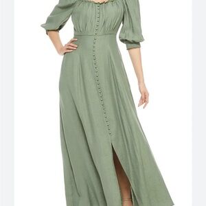 Gal Meets Glam Sage Green Long Sleeve Dress